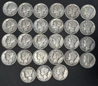 Mercury Dimes Mixed Dates Mint Marks 27 Piece Set Lot
