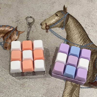 9 Keys Mechanical Keyboard Axis Tester Button Keycap Keychain Keyboard Toy