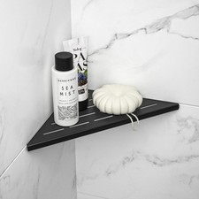 10 Inch Matte Black 304 Stainless Steel Recessed Corner Shower Shelf Slot