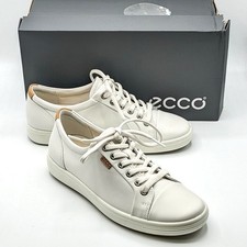 ECCO  Soft 7  Women's Contemporary Genuine Leather Cushioned Sneaker White NEW
