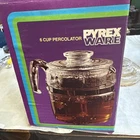 Vintage Pyrex Ware 7759- B 6 Cup Percolator Coffee Pot Glass COMPLETE Unused