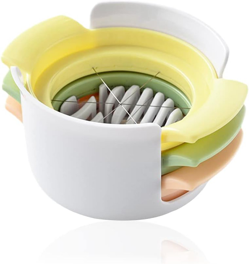 Eierschneider Edelstahl 3-in-1 Schneidegerät für Eier, Früchte & Gemüse