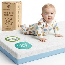 Dual Sided Pack and Play Mattress, 3 Inch Thick Soft Firm Memory Foam Breat...