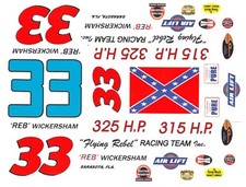  33 REB Wickersham 1960 1/43rd Scale Slot Car Waterslide Decals