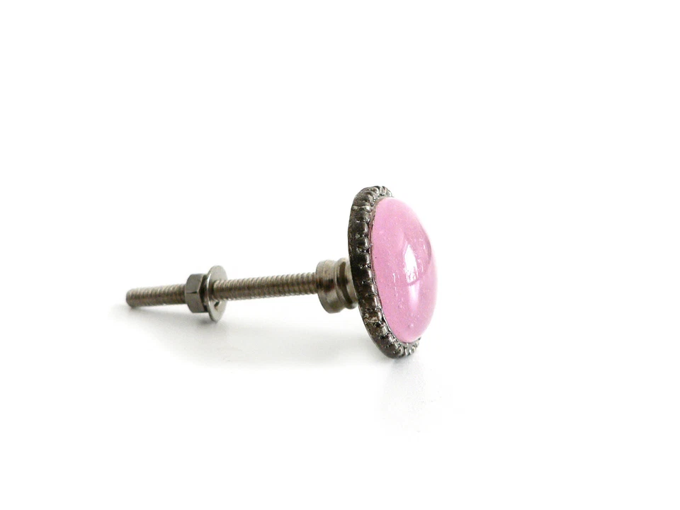 Knauf Glas Rosa Möbelgriff Knopf Türgriff Schubladengriff Möbelknopf Griff 3 cm - Bild 4 von 4