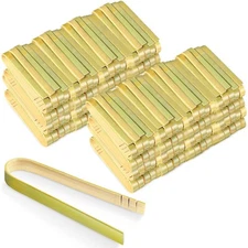 240 Pcs Mini Bamboo Tongs Disposable Small Wooden Toaster Tongs Charcuterie S...