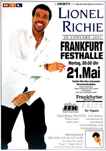 Lionel Richie - Renaissance , Frankfurt 2001 | Konzertplakat | Poster-image