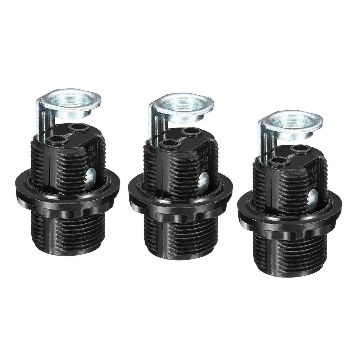 E12 Socket E12 Candelabra Base With Ring - Threaded Lamp Holder Replacement  (3 Pack, White) Light Socket, image size:1200x1200