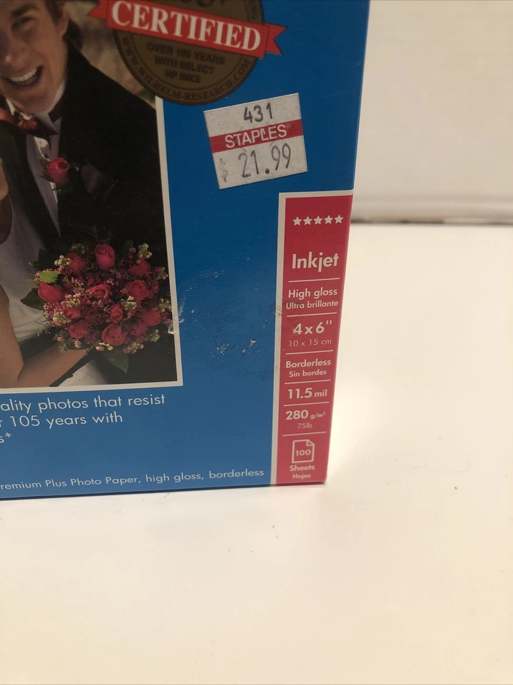 HP Photo Paper Premium Plus High Gloss - 4x6 - Borderless-100 Sheets NEW SEALED - Image 2 of 4