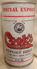Cook's Beer Can by Associated - Steel - 12 Oz -  Pull Tab @1973