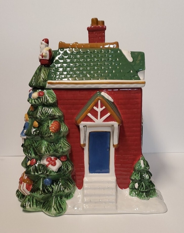 Spode Christmas Tree Village Train Station Cookie Jar 2002 eBay
