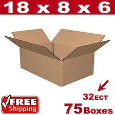 75 - 18x8x6 Cardboard Boxes Mailing Packing Shipping Box Corrugated Carton