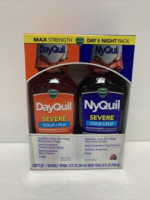 Vicks Nyquil and Dayquil Severe Cough Cold & Flu Relief Liquid  EXP5/25 #788