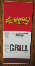 BUDEJOVICKY BUDVAR BEER (CZECH REPUBLIC) MATCHBOOK MATCHBOX -F1