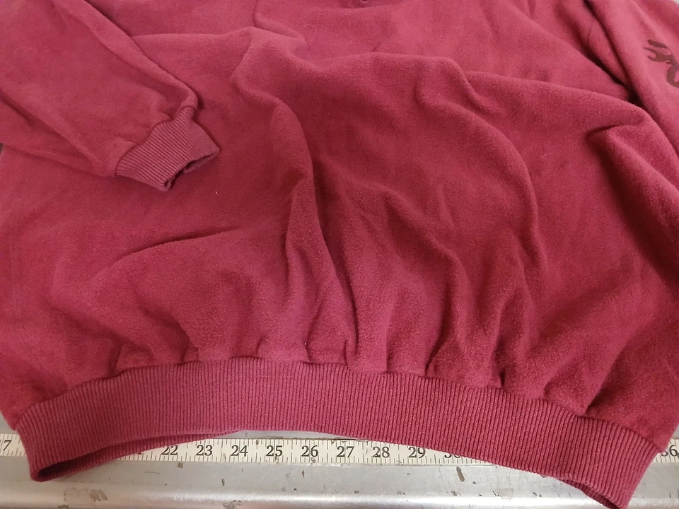 Browning Men's 1/4 Zip Fleece Sweatshirt Dark Red Size Large NWT 100% Cotton - Image 4 of 4