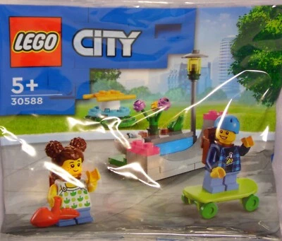 Lego Promo Polybag City 30588 Kinderspielplatz 2 Kinder Skateboard Apfel Neu NEW - Bild 1 von 2