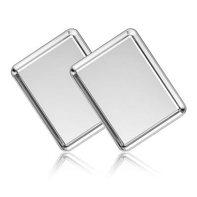 Stainless Steel Baking Sheet Set of 2 Cookie Sheet Metal Baking Pan Oven Tray, N