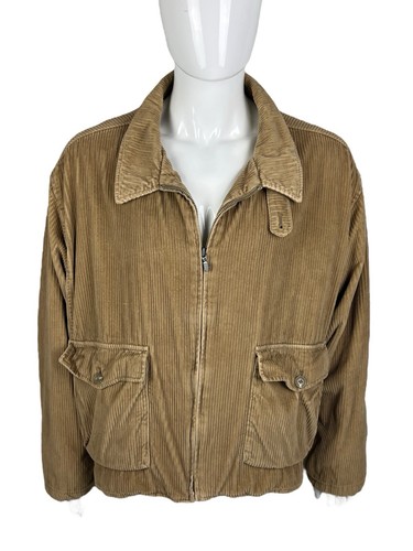 Eddie Bauer Mens 2XL Jacket Corduroy Tan Full Zip Cotton Vintage Korea Outdoor - Picture 2 of 12