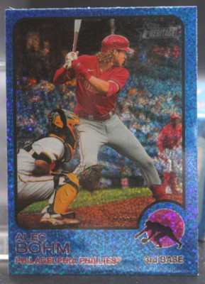 2022 Topps Heritage High Number - Alec Bohm #595 Chrome Blue Sparkle