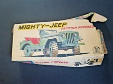 Vintage SSS International Shoji Tin Mighty Jeep Friction Toy Japan BOX TOP ONLY