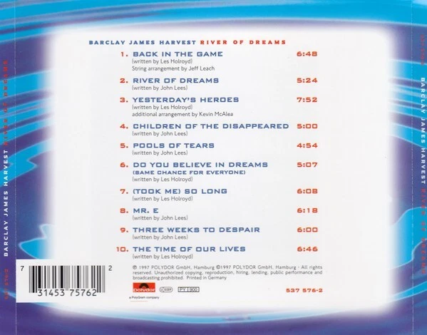 Barclay James Harvest - River of dreams - Album 1997 - 10 Tracks - Bild 3 von 4