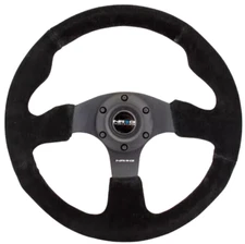 NRG (RST-012S) Reinforced Type-R Steering Wheel (320mm) Suede w/ Black Stitch