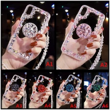 For Moto G 5G 2025/G 5G 2024/G Play/G Stylus Bling Flower Diamonds Case w/ Strap