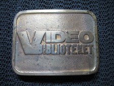 VIDEO BIBLIOTEKET SWEDEN BRONZE BELT BUCKLE VINTAGE VERY RARE BUCKLES BY MIKE