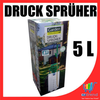 Drucksprüher 5 L liter 2,5 bar mit Manometer, Tragegurt, Einstellbare Düse WOW