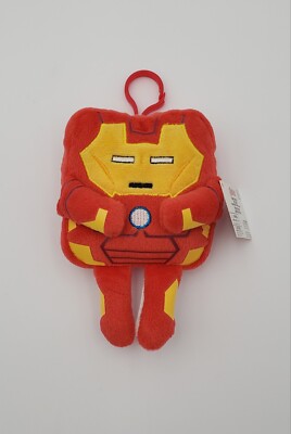 Iron Man Marvel Avengers Clip-On Square Plush, 6'' Keychain Backpack Figure NWT