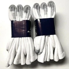 6 Pair Men's Thick Cushioned To Top Work / Sport White Crew Sock SZ 9-11, USA.