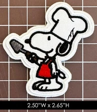 Peanuts Snoopy: Snoopy BBQ-ing Embroidered Iron on Patch