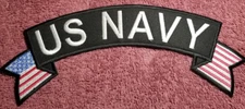 US NAVY Rocker Motorcycle Embroidery Patch Worldwide shipping 2.25X8.5"