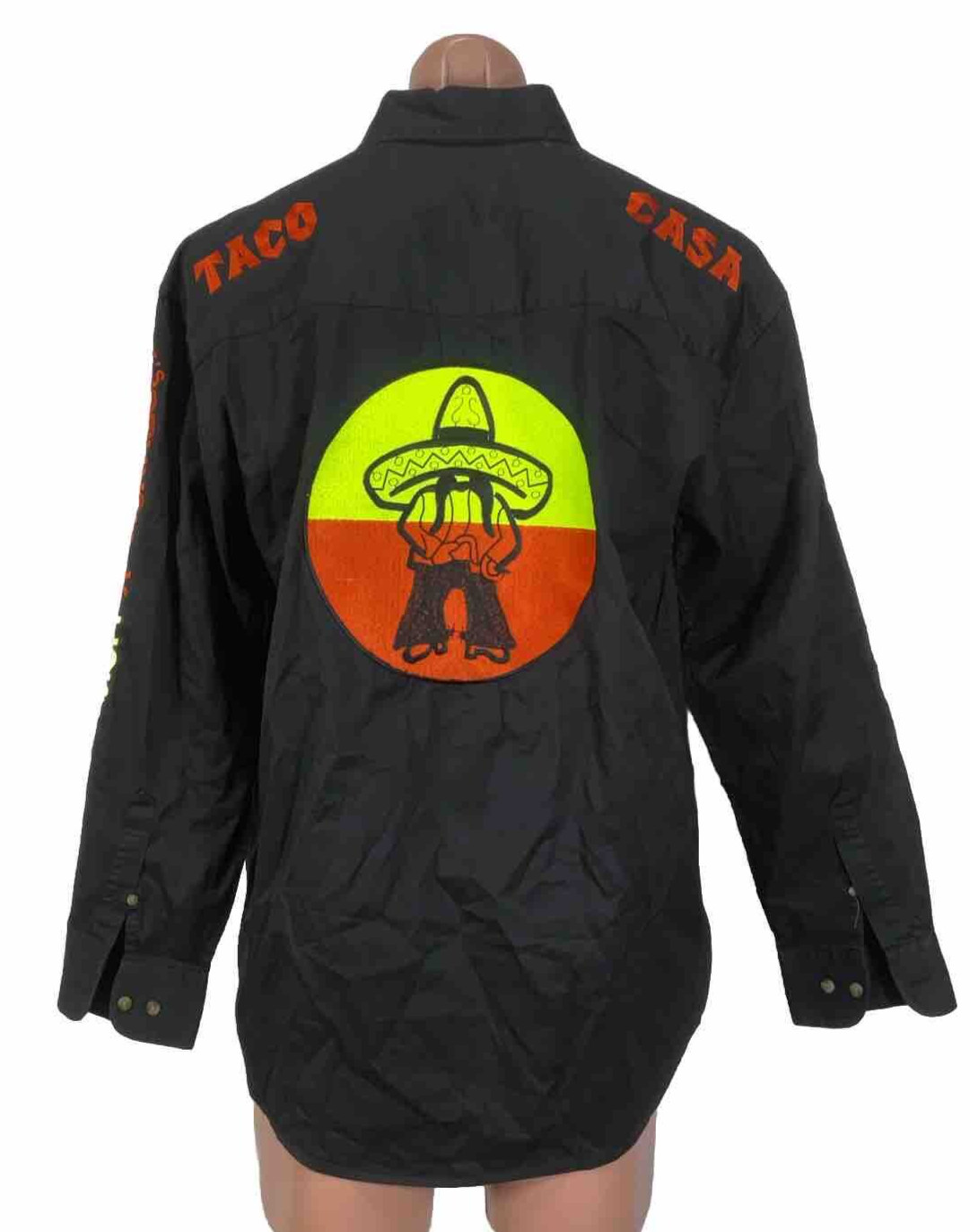 Wrangler PBR Shirt Bull Rider Cowboy Taco Casa Chunch-Y-Licious Button Up RARE