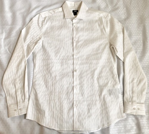 H\u0026M Dress Shirt HM Mens Spread Collar 