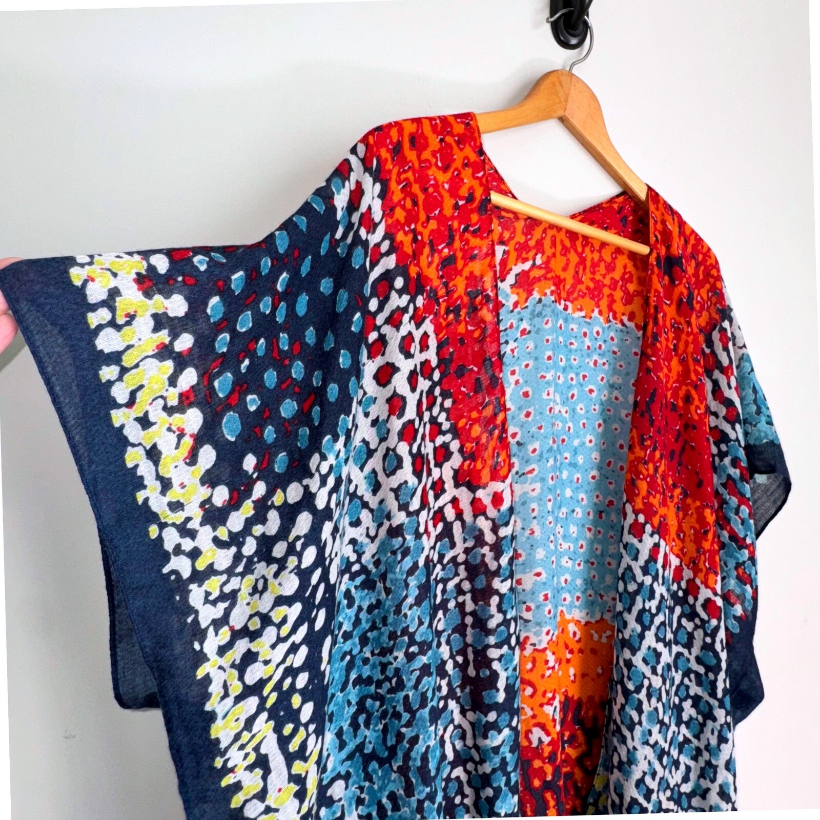 Kimono Open Front Colorful Patchwork Lightweight … - image 2