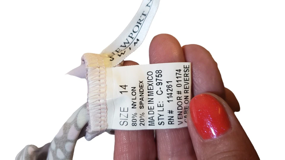 Newport News Traje de Baño 2 Piezas Natación Talla 14 Floral Rosa Marrón Sujetador Incorporado Verano Foto 3 de 4