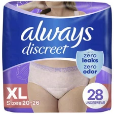 Always Discreet Adult Incontinence Underwear for Women and Postpartum Underwear
