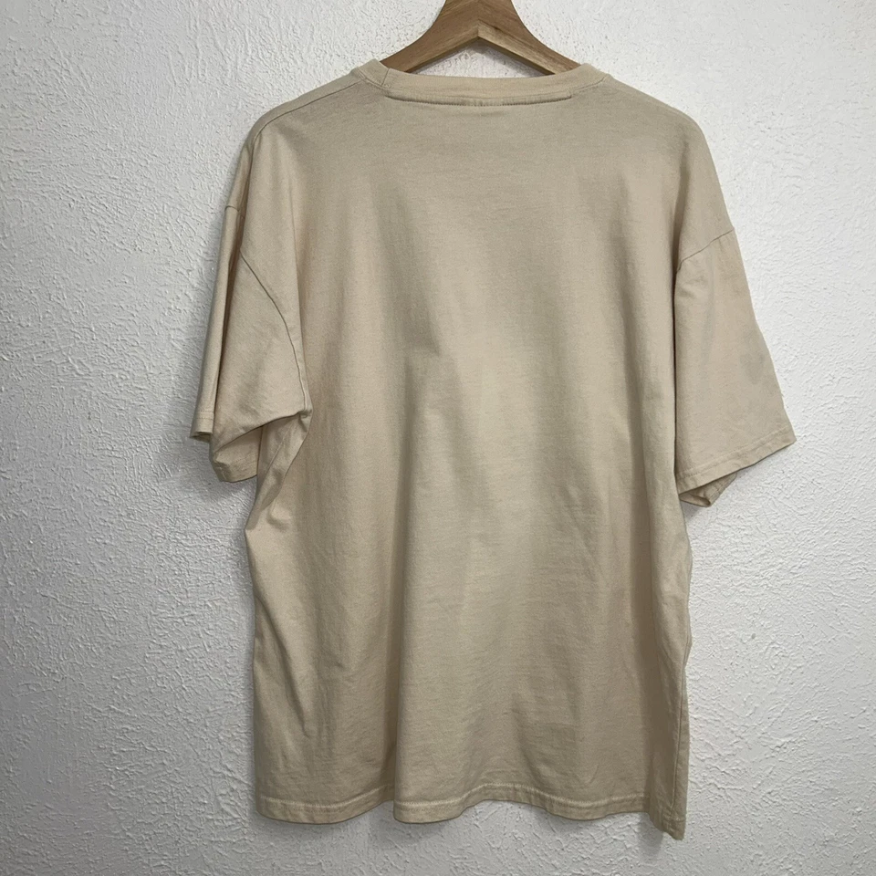 Vintage Leonardo Da Vinci Vitruvian Man Tee Cream T-Shirt Large (Discoloration) - Image 2 of 4