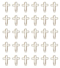 SOWAKA 30 Pcs Cross Bookmarks Metal 3.4 x 2.3 cm Bible Small Cute Paper Clips...