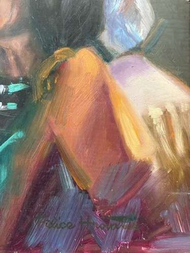 π₯ Fine Vintage Old West Native American Indian Chief Portrait Painting, HROVAT - Afbeelding 14 van 20