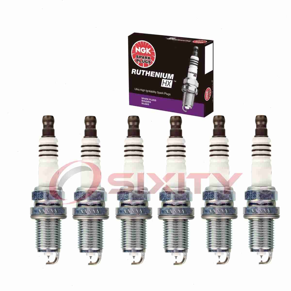 6 pcs NGK Ruthenium HX Spark Plugs for 1997-2000 BMW 328i 2.8L L6 - Engine si