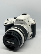 PENTAX K-50 White Zoom Kit Digital SLR Camera with 2 Lenses Tested Condition