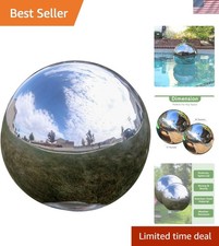 Elegant 10-Inch Silver Stainless Steel Gazing Globe Mirror Ball - Garden Decor