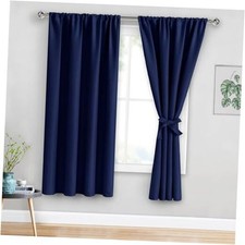 Blackout Curtains for Bedroom  Thermal 42"W x 63"L Pack of 2 Navy Blue