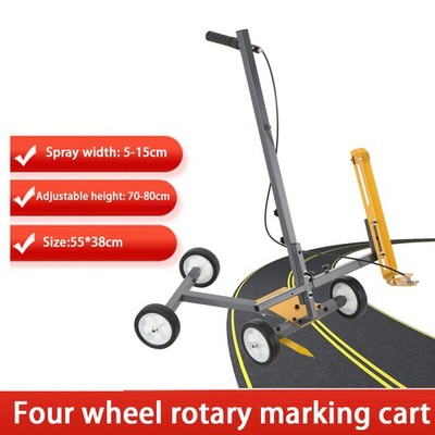 Four Wheel Rotary Marking Cart Parking Lot Field Sprayer Tape Marking Machine US