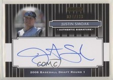 2008 Razor Signature Series Black 24/199 Justin Smoak #111 Auto e6p