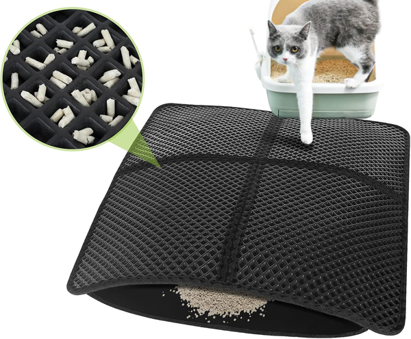 pecute Katzenklo Matte Katzenstreu Matte Doppelte Schichte, Faltbarer Katzenklo-image