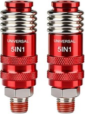 5 In 1 Universal Quick Industrial Connect Coupler Air Hose Fittings 1/4  NPT 5