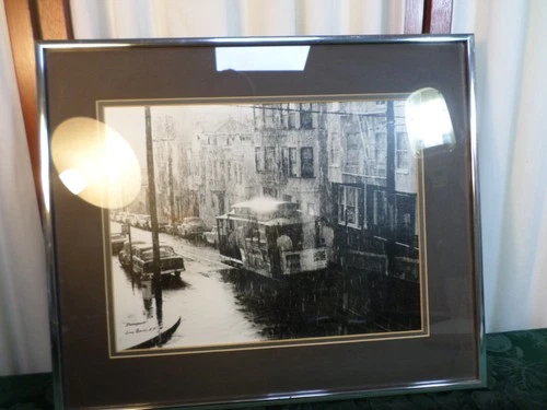 1976 Vintage Signed Jimo Perini Framed & Matted "Downpour" Photograph-S. F.